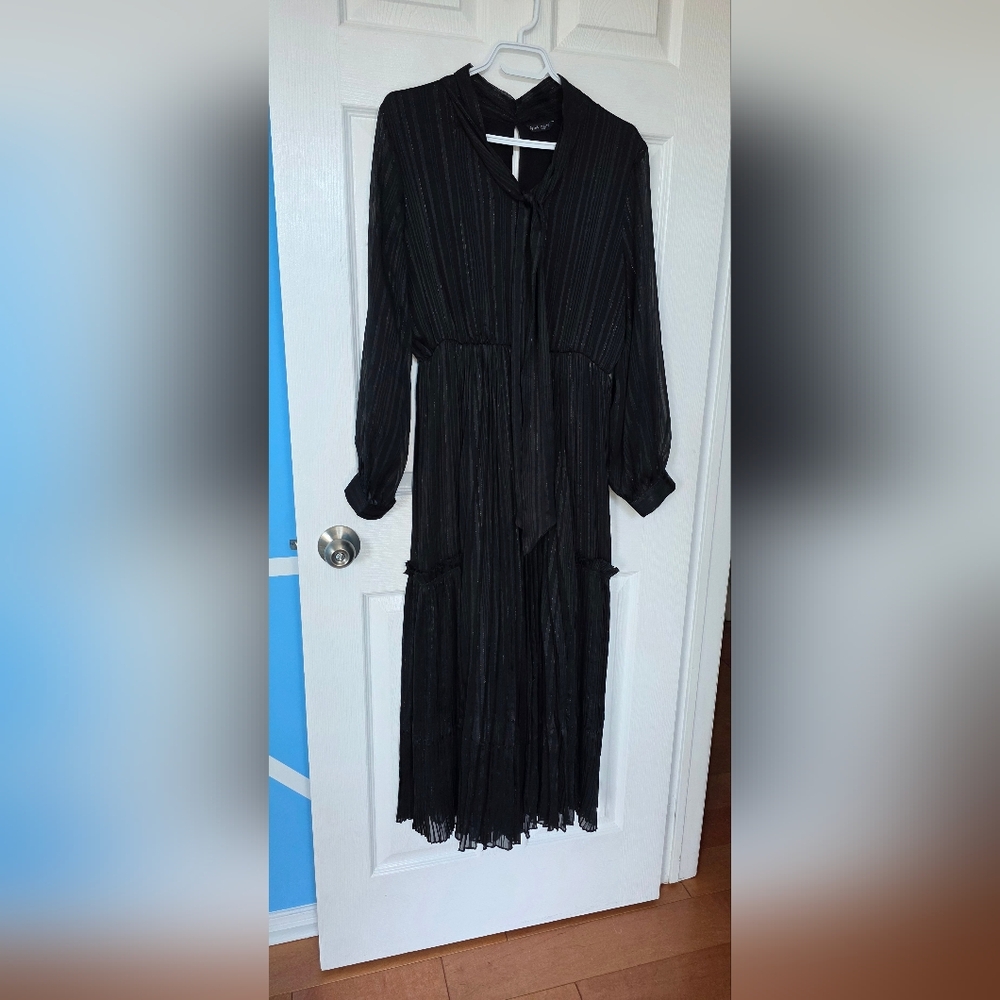 Splash Black Long Sleeve Dress